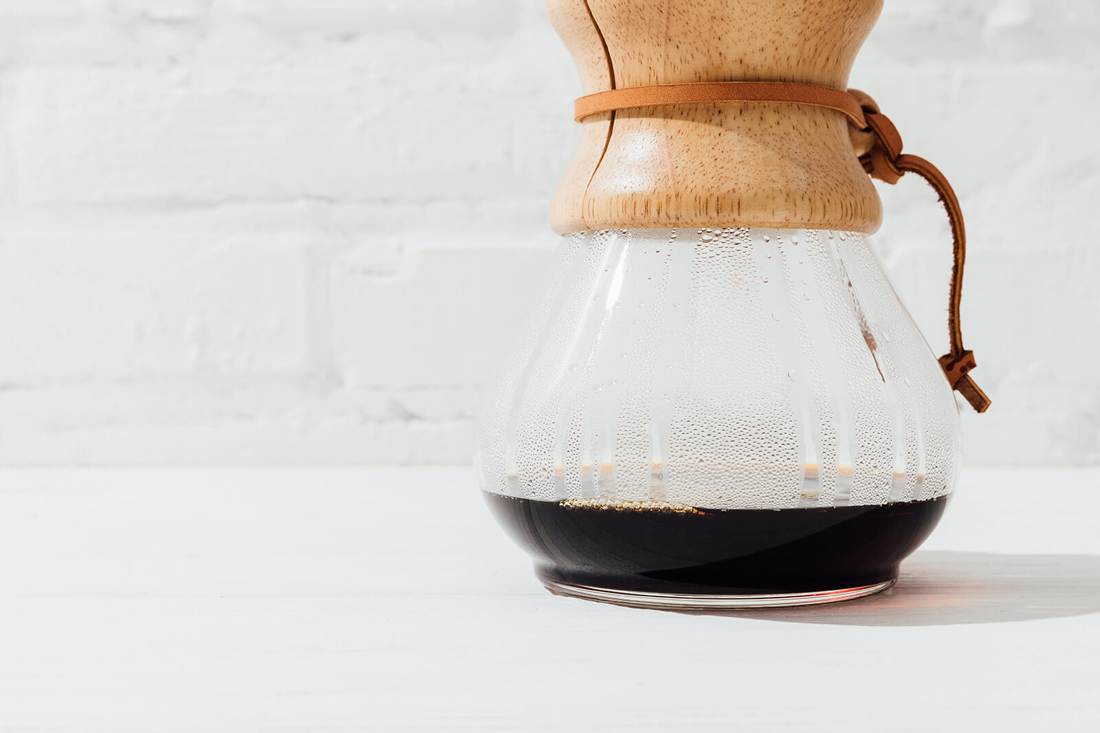 Pour-Over Glass Coffee Maker With Wood Collar
